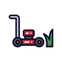 lawnmower filled line style icon. vector illustration for graphic design, website, app