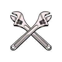 adjustable wrench vector illustration from tools collection. adjustable wrench from labor day celebration. fit for construction or repair symbol. wrench design isolated on white background.