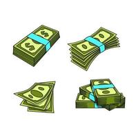 paper money cash vector illustration. fit for finance, banking, or transaction. flat color with a hand-drawn style