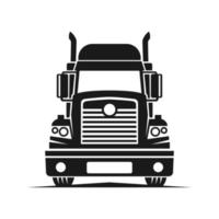 plantilla de logotipo de silueta de vector logístico de camión. perfecto para el logotipo de la industria de entrega o transporte. sencillo con color gris oscuro