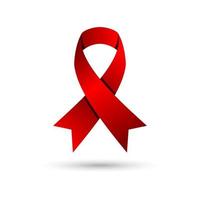 red awareness ribbon vector illustration. world aids day campaign.