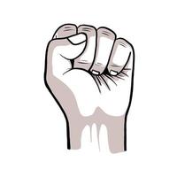 the raised fist, hand clenched vector illustration. power, strength, or protest symbol