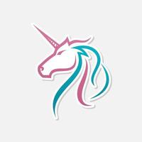 unicorn horse head vector. dream symbol. fantasy animal. gradient color style vector