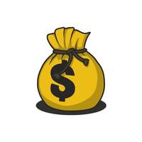 money bag vector illustration. money a ready-made template. fit for business and finance template. flat color with a hand-drawn style