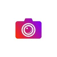 camera vector illustration. good for camera icon,  photography, or videography industry. simple gradient with blue and red color style