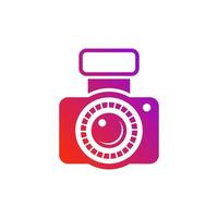 camera vector illustration. good for camera icon,  photography, or videography industry. simple gradient with blue and red color style