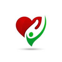 people heart hand care vector. potential for charity, healthcare symbol. gradient color style vector