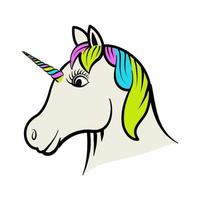 cute unicorn cartoon vector. dream and fantasy animal. hand drawn doodle style vector