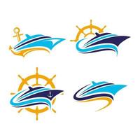 boat, ships, yacht, cruise vector logo. perfect for transportation company. flat color style