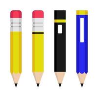 pencil vector illustration, perfect for education or office design template. flat color style