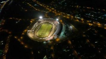 Brazil, JUL 2019 - Aerial view of Santa Cruz Botafogo Stadium at night. photo