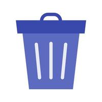 Waste Bin Flat Multicolor Icon vector