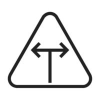 T - Intersection Line Icon vector