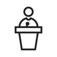 Speaking on podium Line Icon vector