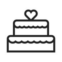 pastel de boda i icono de línea vector