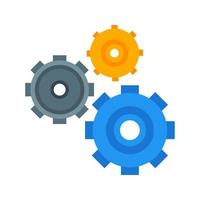 Multiple Cogwheels Flat Multicolor Icon vector