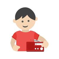Listening to Poems Flat Multicolor Icon vector