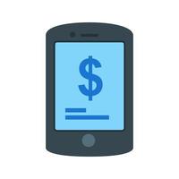 Mobile Banking Flat Multicolor Icon vector