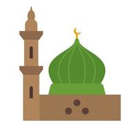 Prophet's Mosque Flat Multicolor Icon vector