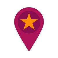 Starred Location Flat Multicolor Icon vector