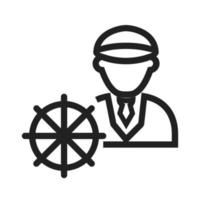 Ship Captain Line Icon vector