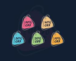Discount tag 10,20,30,40,50 percent off special discount offer sale tag,discount sell vector logo design