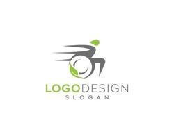 diseño de logotipo de vector de silla de ruedas ecológica