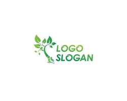 Natural leaf logo design, pencil with leaf vector logo design