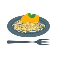 Spaghetti Bolognese Flat Multicolor Icon vector