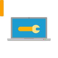 Laptop Settings Flat Multicolor Icon vector