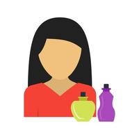 Woman Cosmetics Flat Multicolor Icon vector