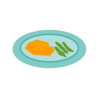 Veal Cutlet Flat Multicolor Icon vector