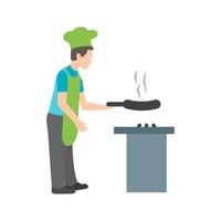 Chef Cooking Flat Multicolor Icon vector