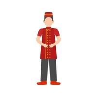 Bellhop Flat Multicolor Icon vector