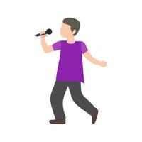 Man Singing Flat Multicolor Icon vector