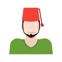 Turkish Man Flat Multicolor Icon vector