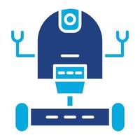 Space Robot Glyph Two Color Icon vector