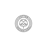 Cotton 100 natural label. Vector logo icon template
