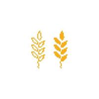 Wheat agriculture organic. Pixel art 8 bit vector icon illustration