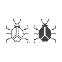 Beetle, bug, insect pest. Pixel art 8 bit vector icon illustration
