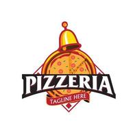 Pizzeria emblem vector illustration for food business