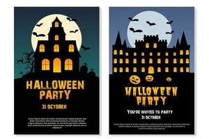 paquete de invitación de halloween vector