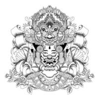 barong con bailarina balinesa vector