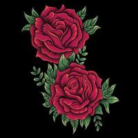 ilustración vectorial de rosas rojas vector