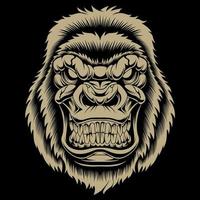 Angry Gorilla face vector illustration