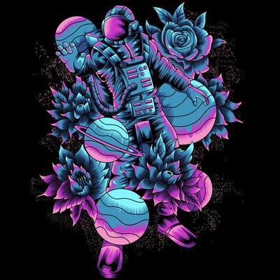 astronaut in space vector illustration