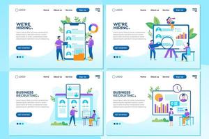 search candidate. job interview landing page bundle vector