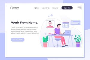 Unique Modern flat design concept of Work From Home for website and mobile website. Landing page template. Easy to edit and customize. Vector illustration