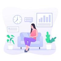 Unique Modern flat design concept of Work From Home for website and mobile website. Landing page template. Easy to edit and customize. Vector illustration