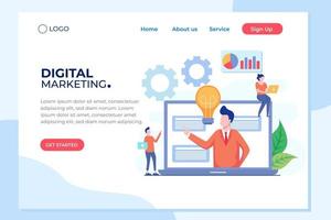 Agency and digital marketing concept. Social media for web. Can use for web banner, infographics, hero images. Flat illustration isolated on white background. vector